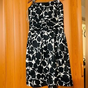 David's Bridal One Shoulder Black and White Dress